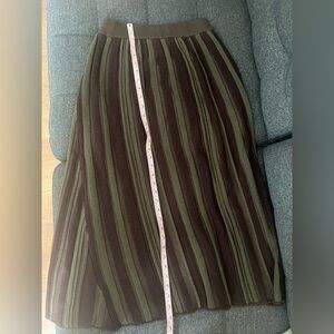 Striped Brown and Green Women's Skirt for winter/autumn